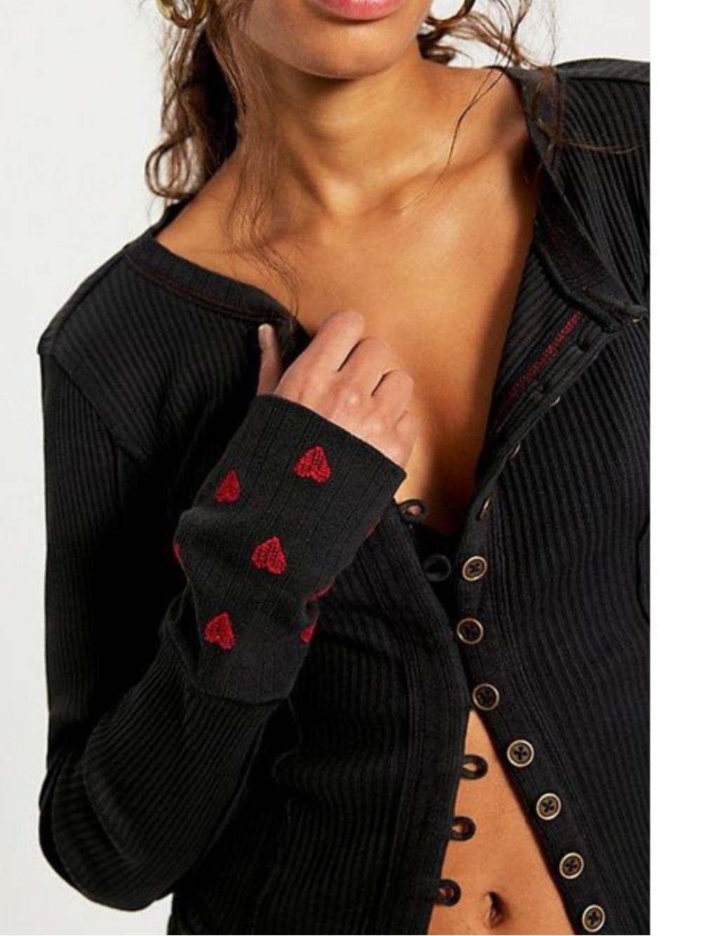 Free People We The Free Daria Heart Cuff Cardigan NWT